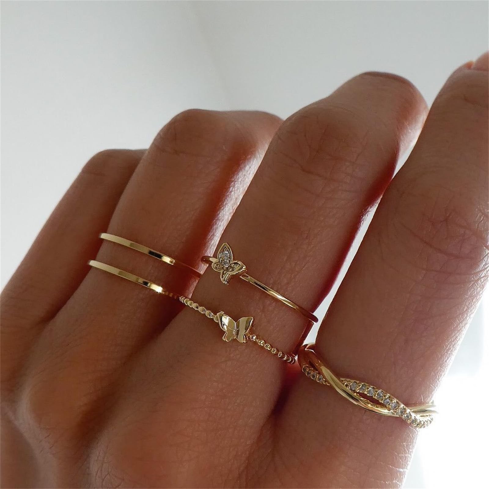 Knuckle Rings Set for Women,Simple Dainty Stackable Finger Ring Pack Minimali...