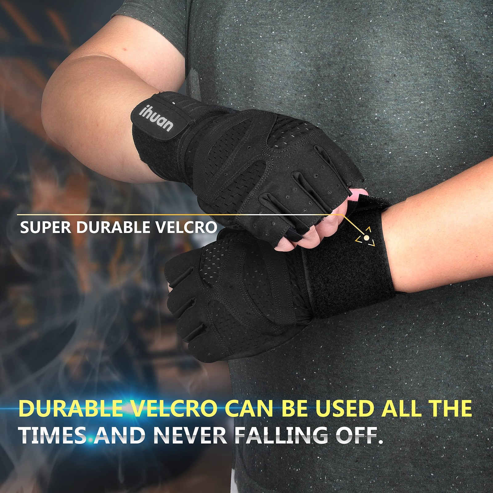 Ventilated Weight Lifting Gloves with Wrist Wrap Support