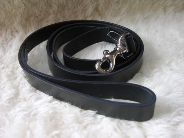 6' by 1" Leather Dog Leash Lead  Color Choice with Name  Amish Made Custom New