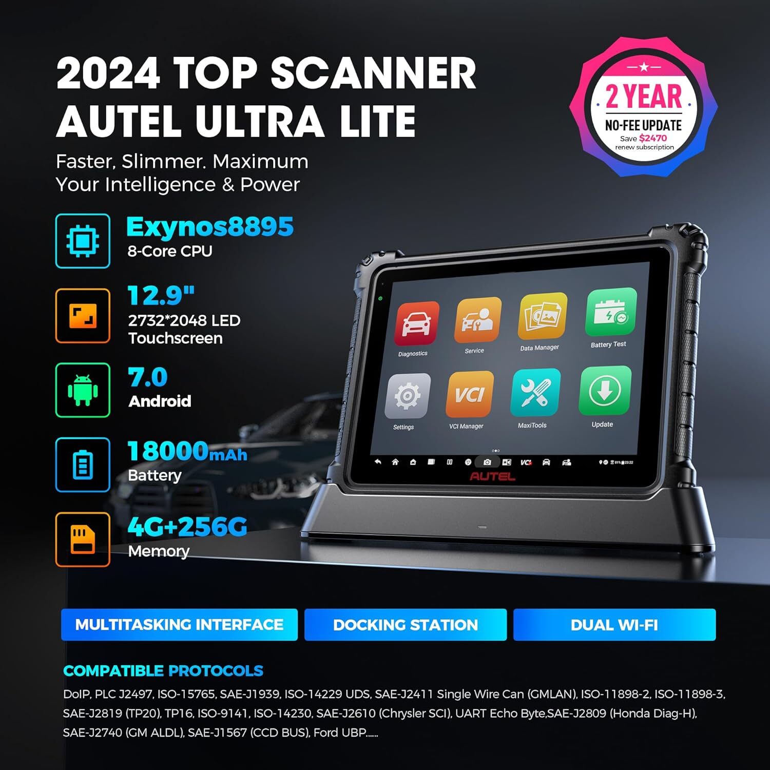 Autel MaxiCOM Ultra Lite Up MS909 2026 Top Diagnostic Scanner Topology Map 2.0