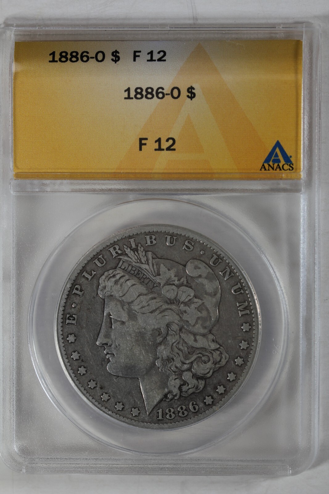 1886-O  1.00  ANACS F12   Morgan Silver Dollar,Miss Liberty Head