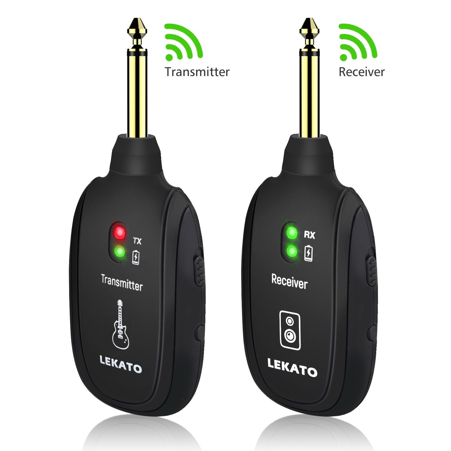LEKATO UHF Wireless Guitar System Transmitter Receiver 4 Channels for Bass US