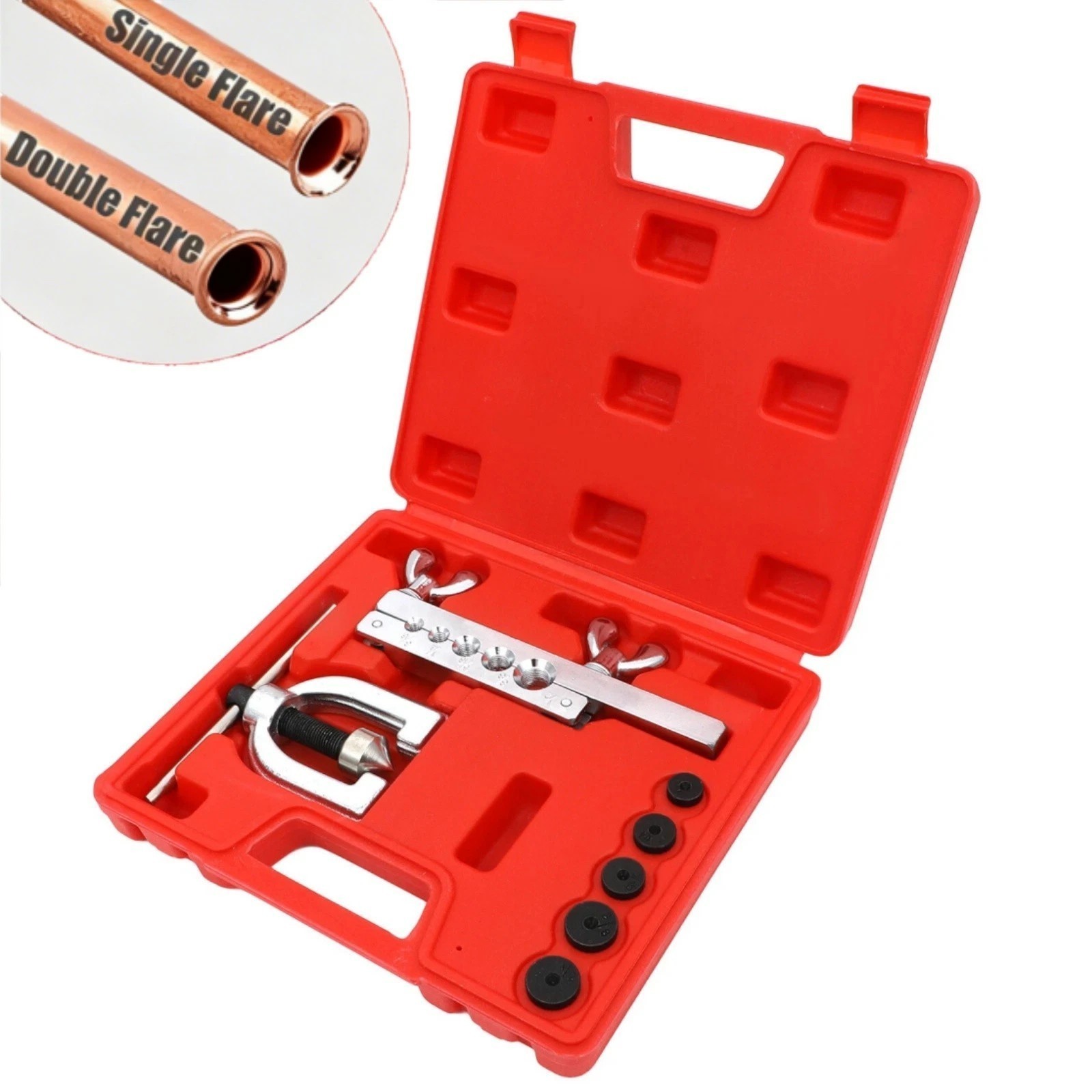 Double Flaring Copper Aluminum Soft Steel Brake Line & Brass Tubing Tool Kit