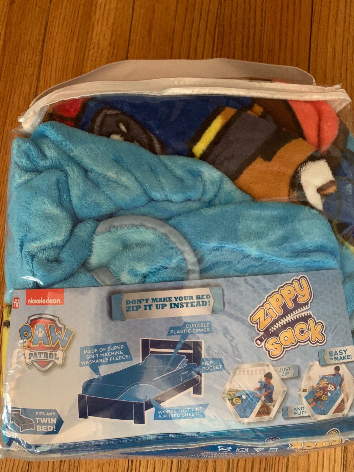 ZIPPY SACK~1 PC~PAW PATROL ZIP IT~TWIN BED
