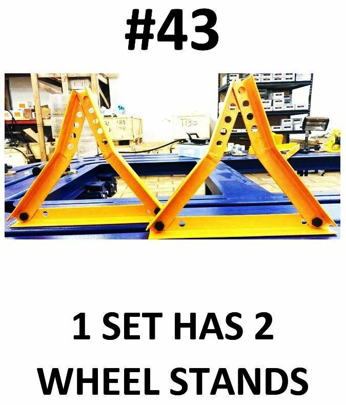 SET#43 FRAME MACHINE 2 UNIVERSAL WHEEL STANDS ADJUSTABLE CHIEF STYLE 674507