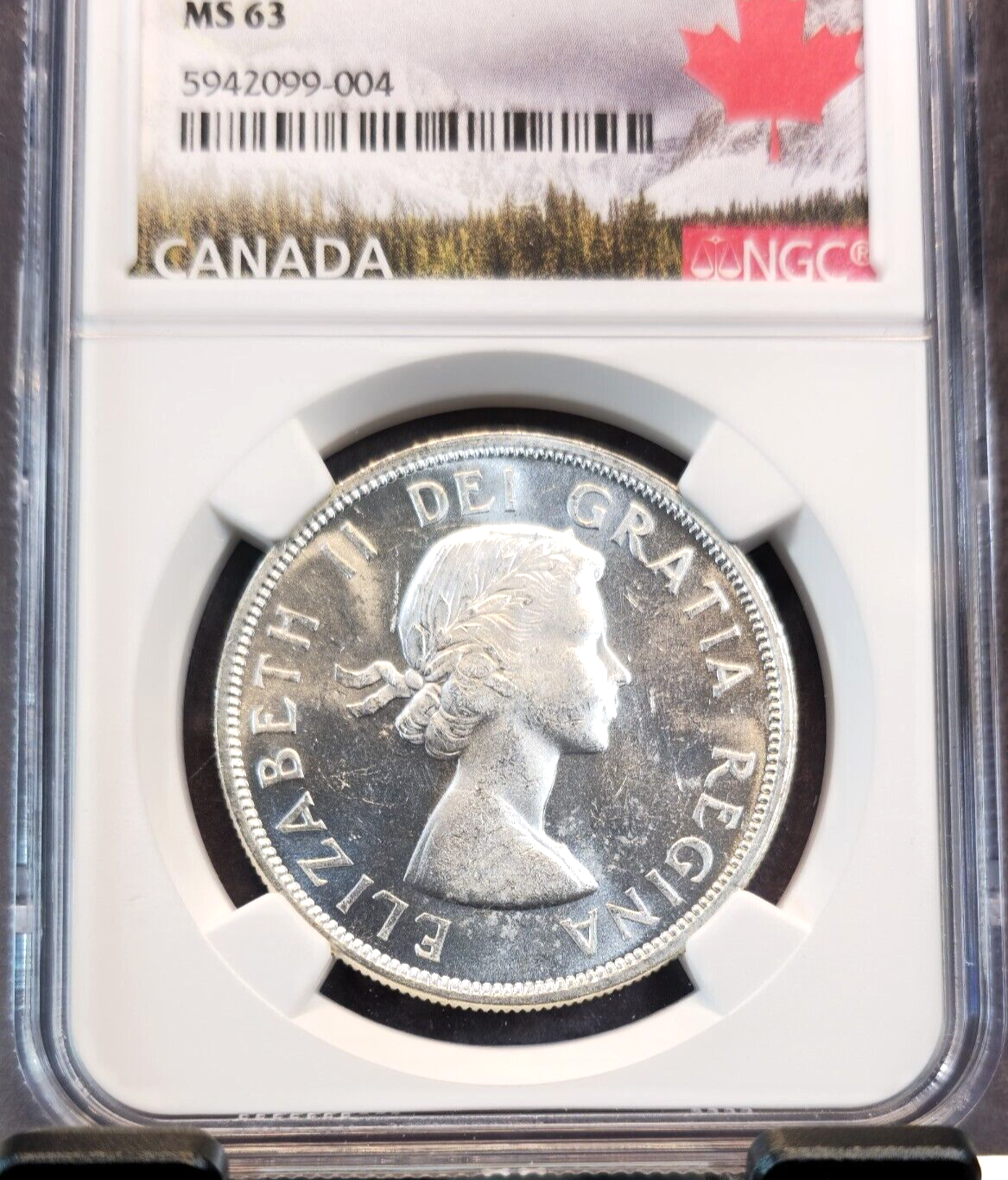 1961 CANADA SILVER 1 DOLLAR S$1 ELIZABETH II NGC MS 63 NICE LUSTER
