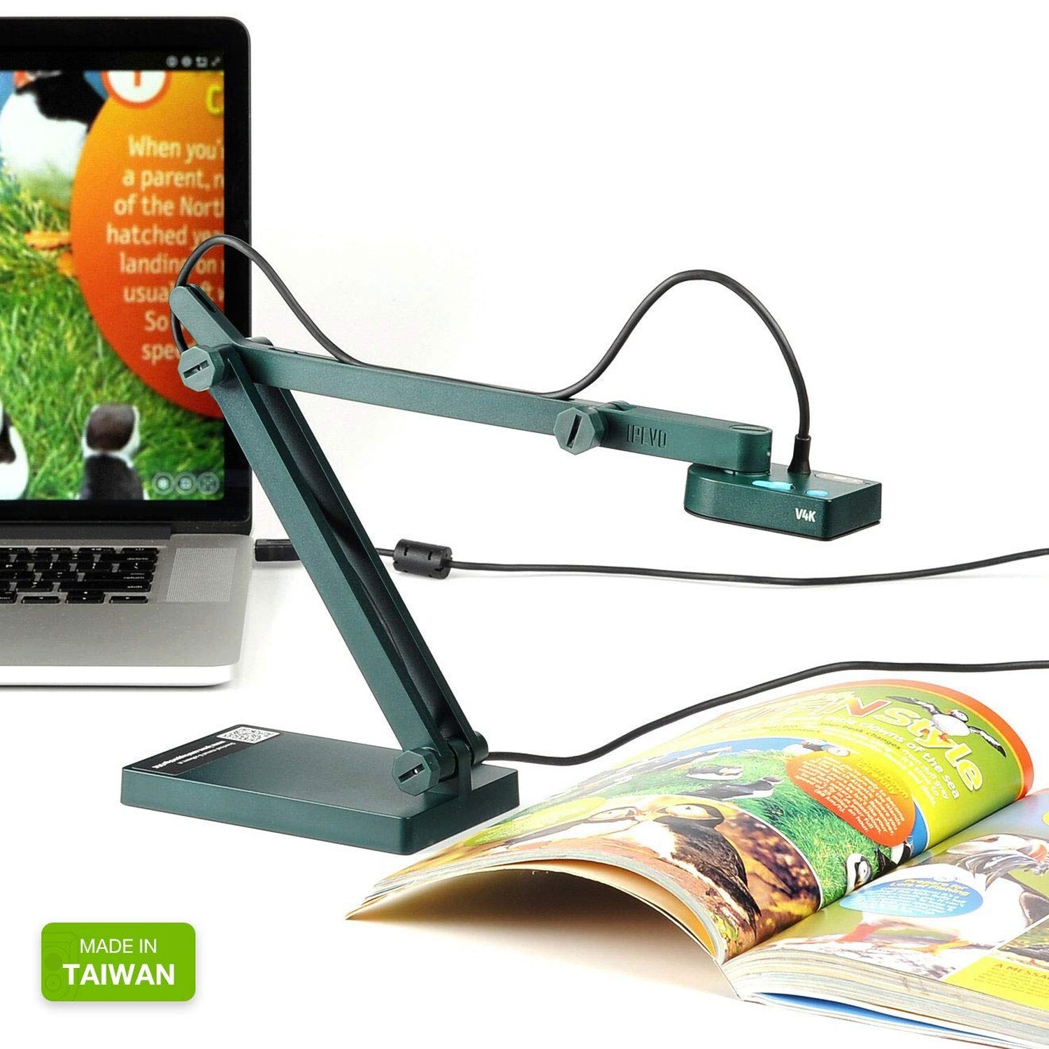 IPEVO V4K Ultra High Definition 8MP USB Document Camera — Mac OS, Windows, Ch...