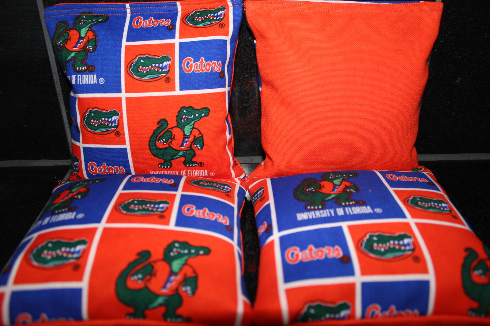 UNIVERSITY OF FLORIDA Gators 4 CORNHOLE BEAN BAGS GAME BAGGO Quality Handmade!