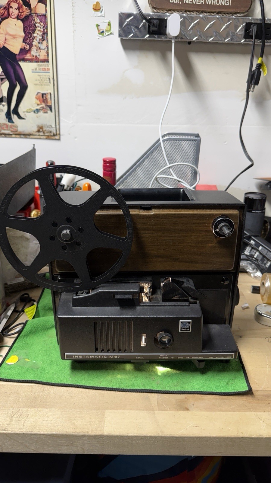 Kodak Instamatic M67 Super 8 / Regular 8 Movie Projector Tested Lamp Works