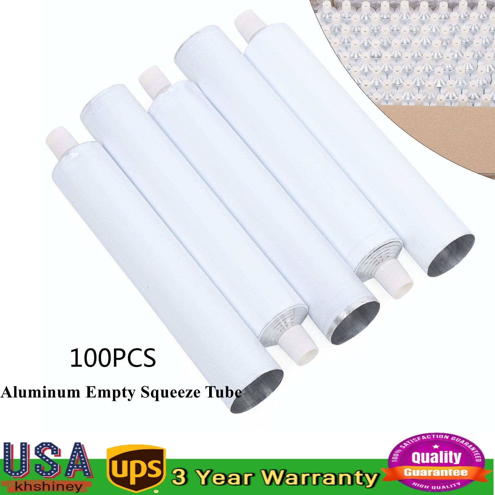 100 Pcs 100ml Empty Unsealed Toothpaste Tubes Needle Cap Full Box Aluminum USA