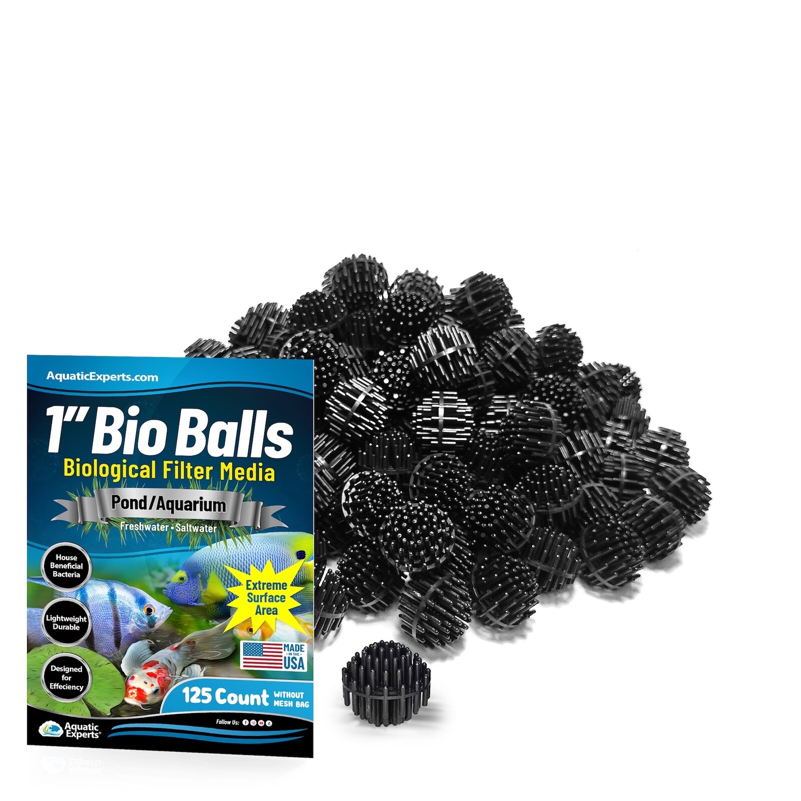 1-Inch Bio Balls Filter Media for Aquarium and Pond Filters