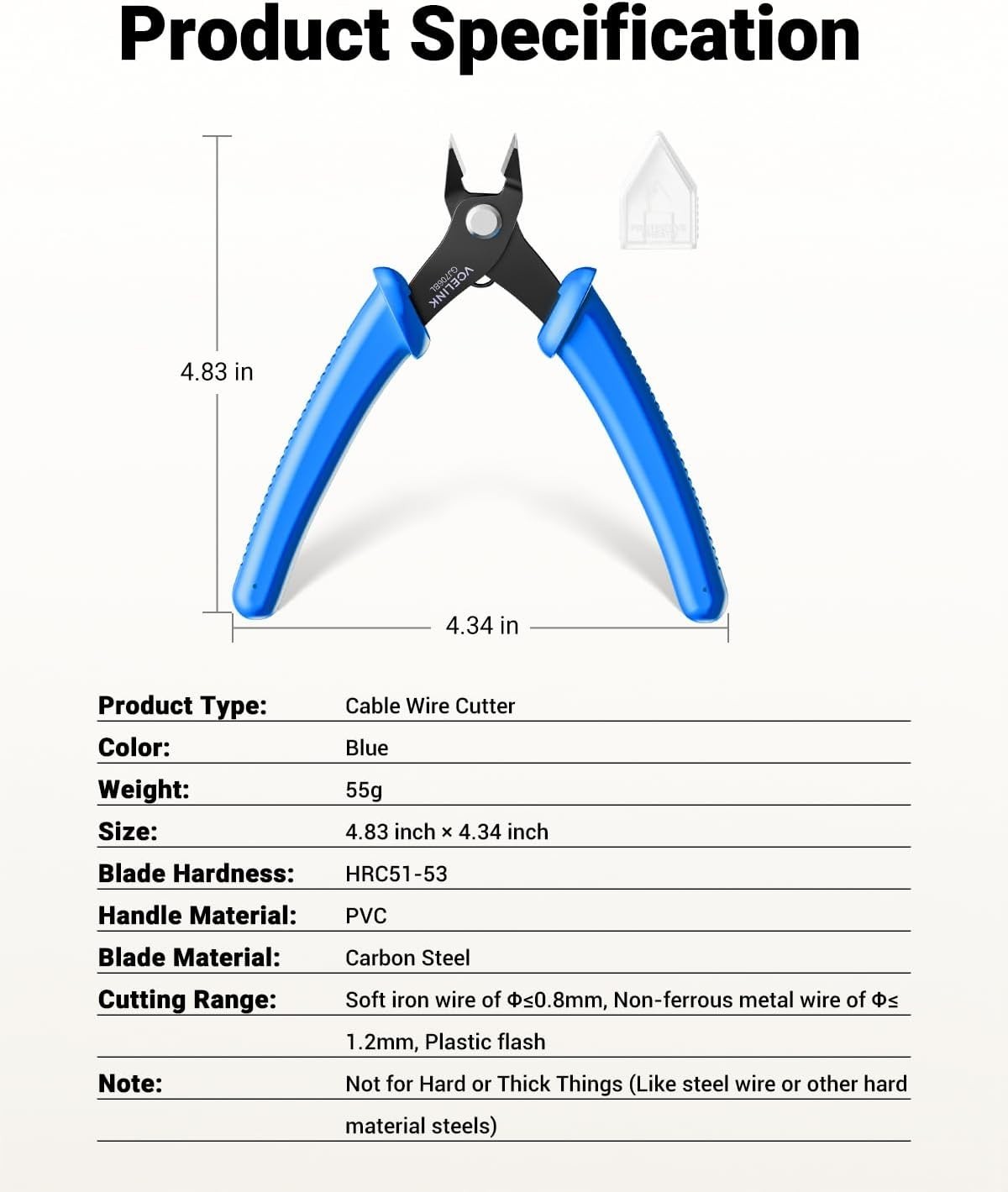 5-Inch Precision Flush Wire Cutter for Jewelry & Electronics