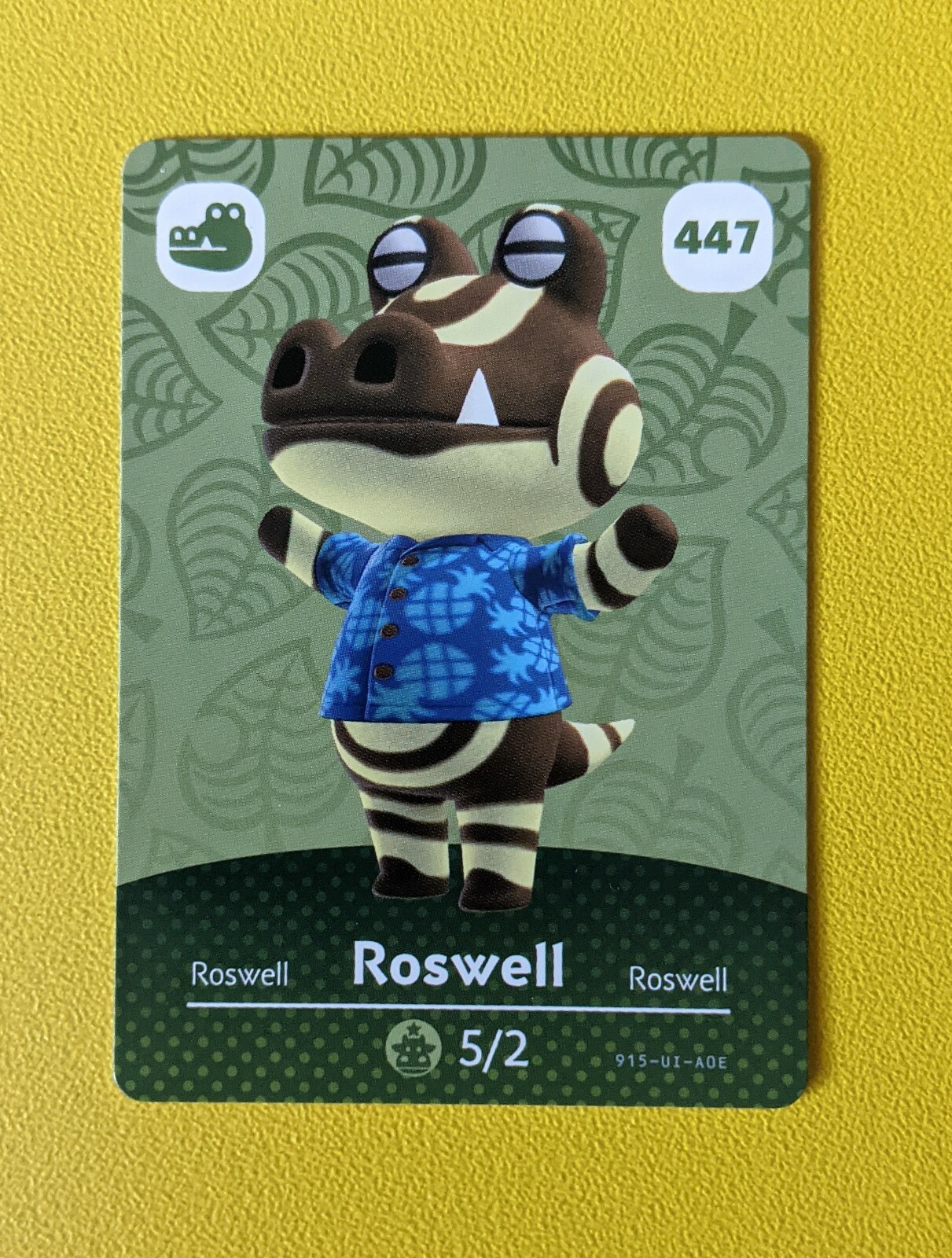 Nintendo Animal Crossing amiibo Card - #447 Roswell Smug Alligator (series 5)