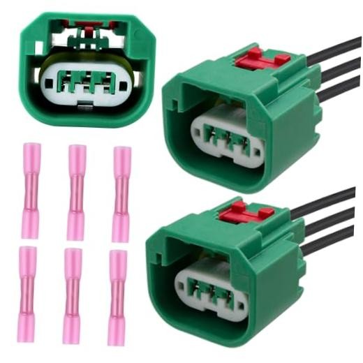 2PCS Headlight Connector Wiring Harness with 6 Terminals Replace