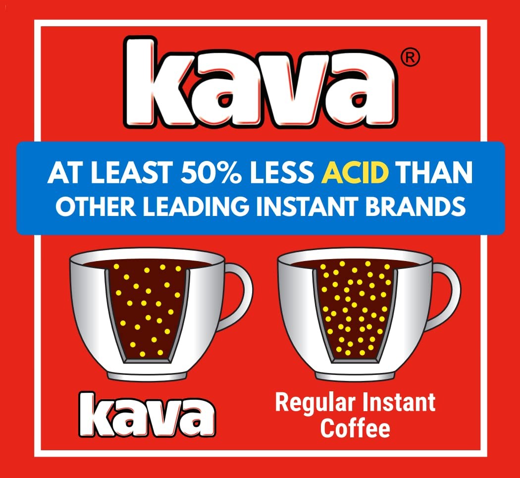 Kava Coffee Low Acid Neutralized Instant Coffee, 4 Ounce Pack of 3