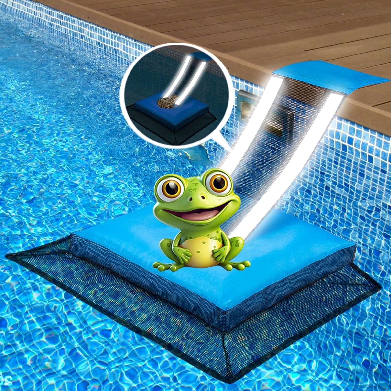 Pool Frog Animal Escape Ramp - Pool Critter Frog Saver Escape Ramp Log for Sw...