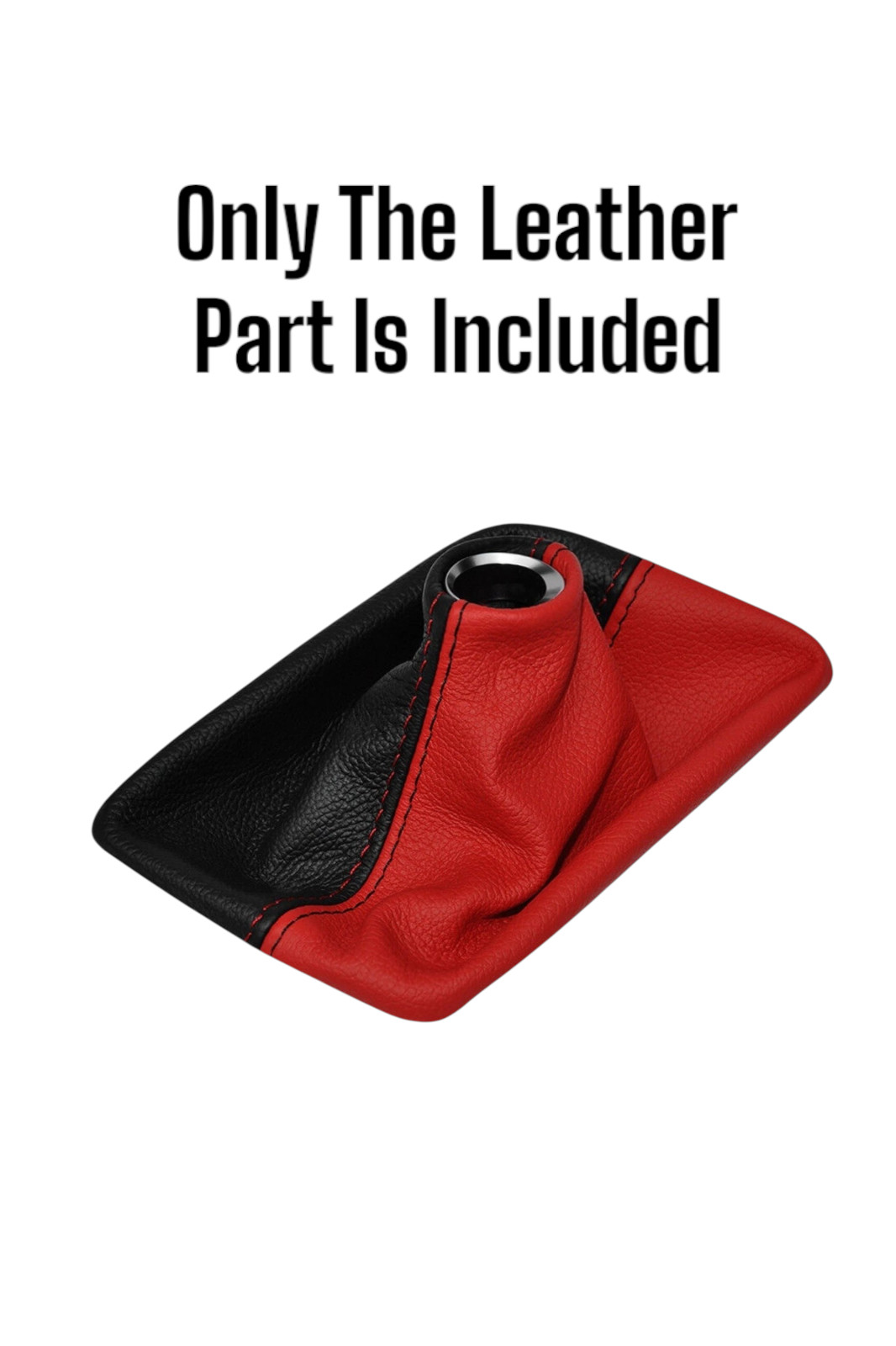 Torch Red And Black Leather Manual Shift Boot For Chevy Corvette C7 2014- 2016