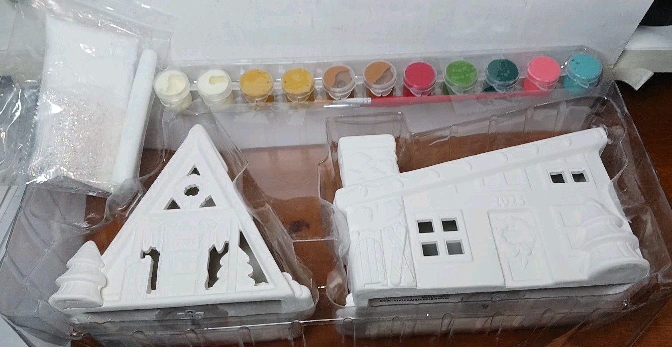 Mondo Llama 2025 Christmas Ceramic Village Painting Kit Light Up NEW