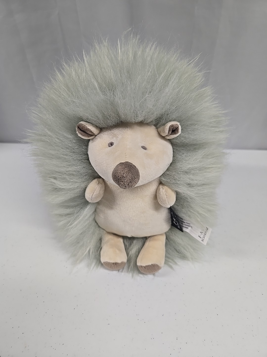 FAO Schwarz Petit Bon Hedgehog Plush 2020 Soft Fluffy Stuffed Animal Green 8 In.