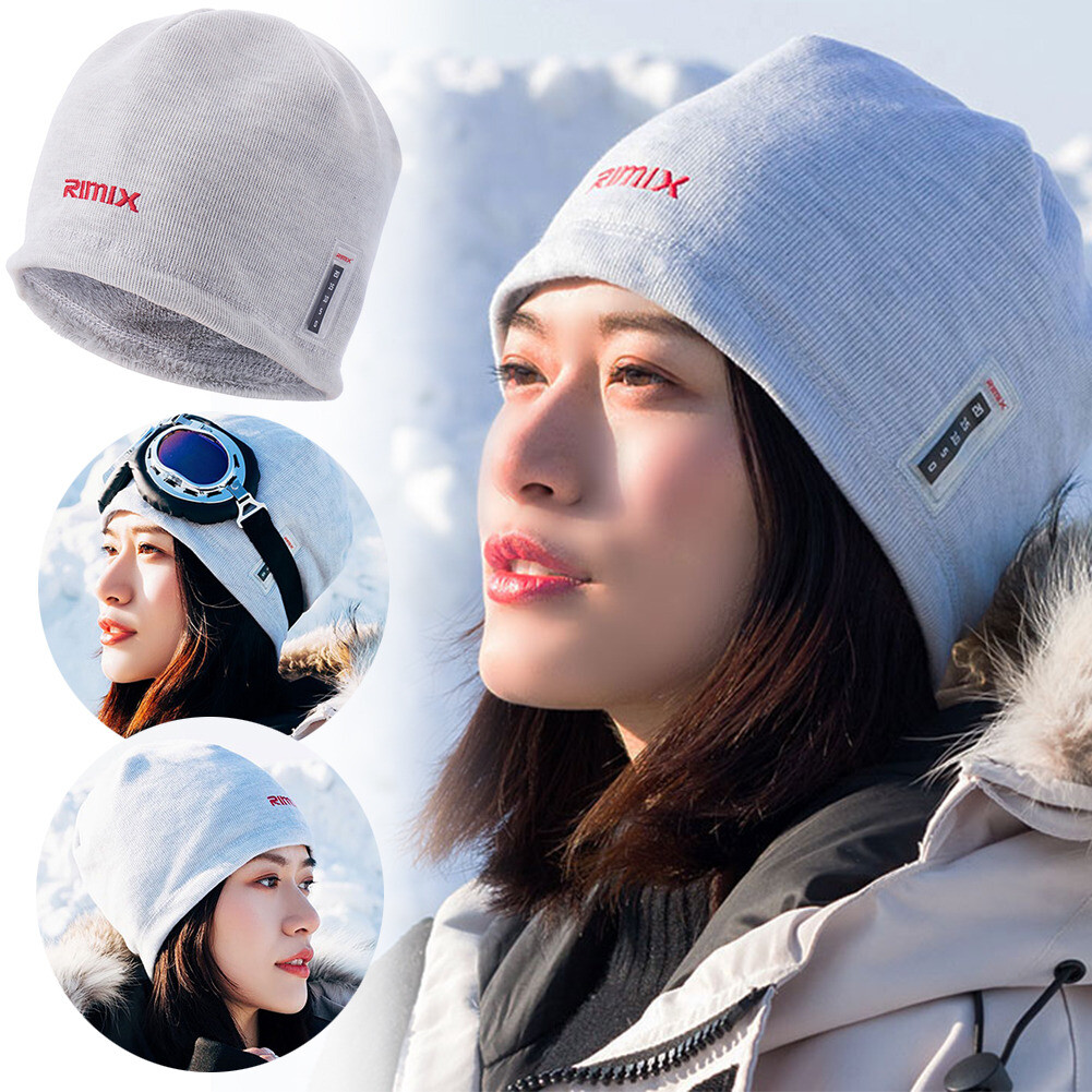 Men's Women's Warmer Beanie Hat Winter Fleece Windproof Thermometer Knitted Hat