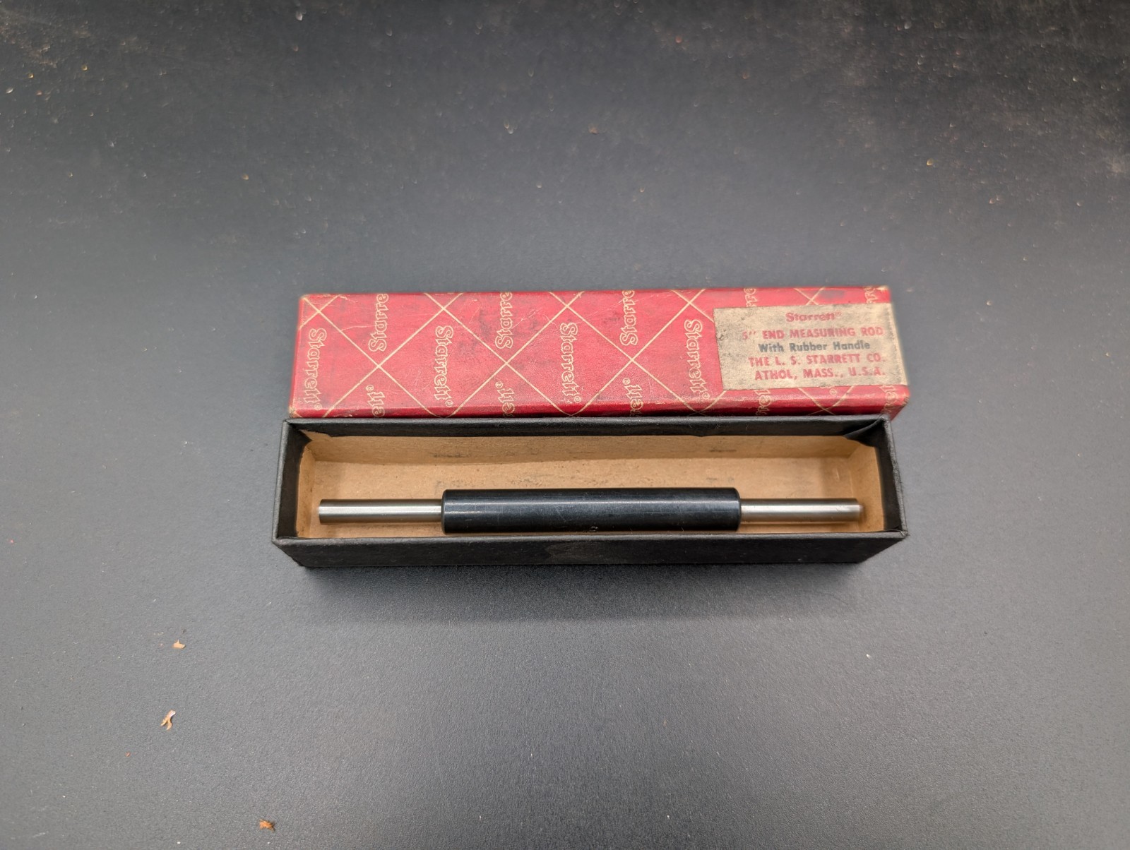 L.S Starrett No. 234 5" End Measuring Rod 1/4" with Rubber Handle Made in USA