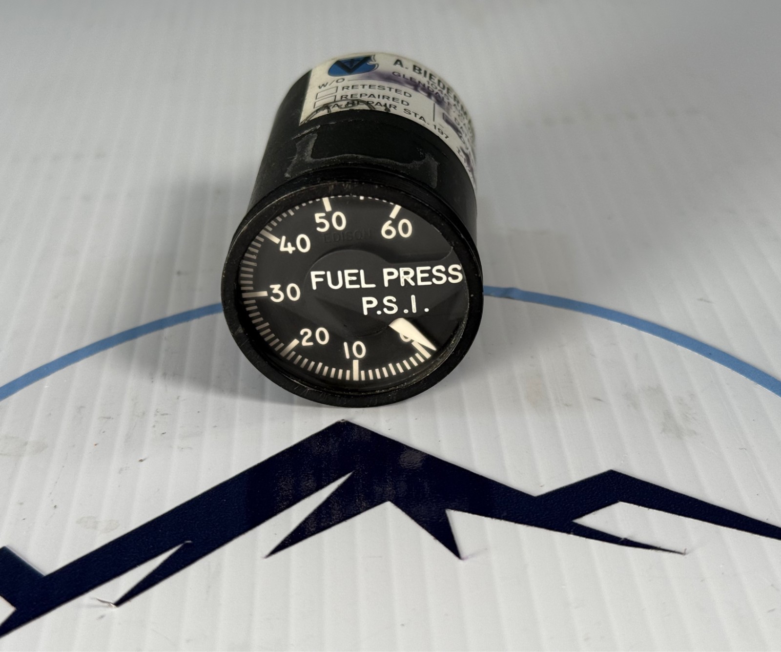 EDISON 1156A-173A FUEL PRESSURE INDICATOR 0-60 PSI AIRCRAFT GAUGE