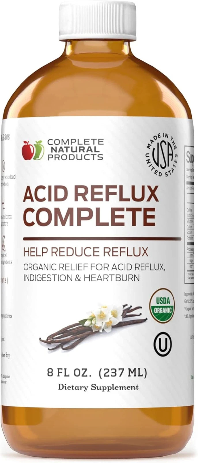 Acid Reflux Complete 8Oz - Natural Organic Liquid Heartburn, GERD, & Amish Reflu