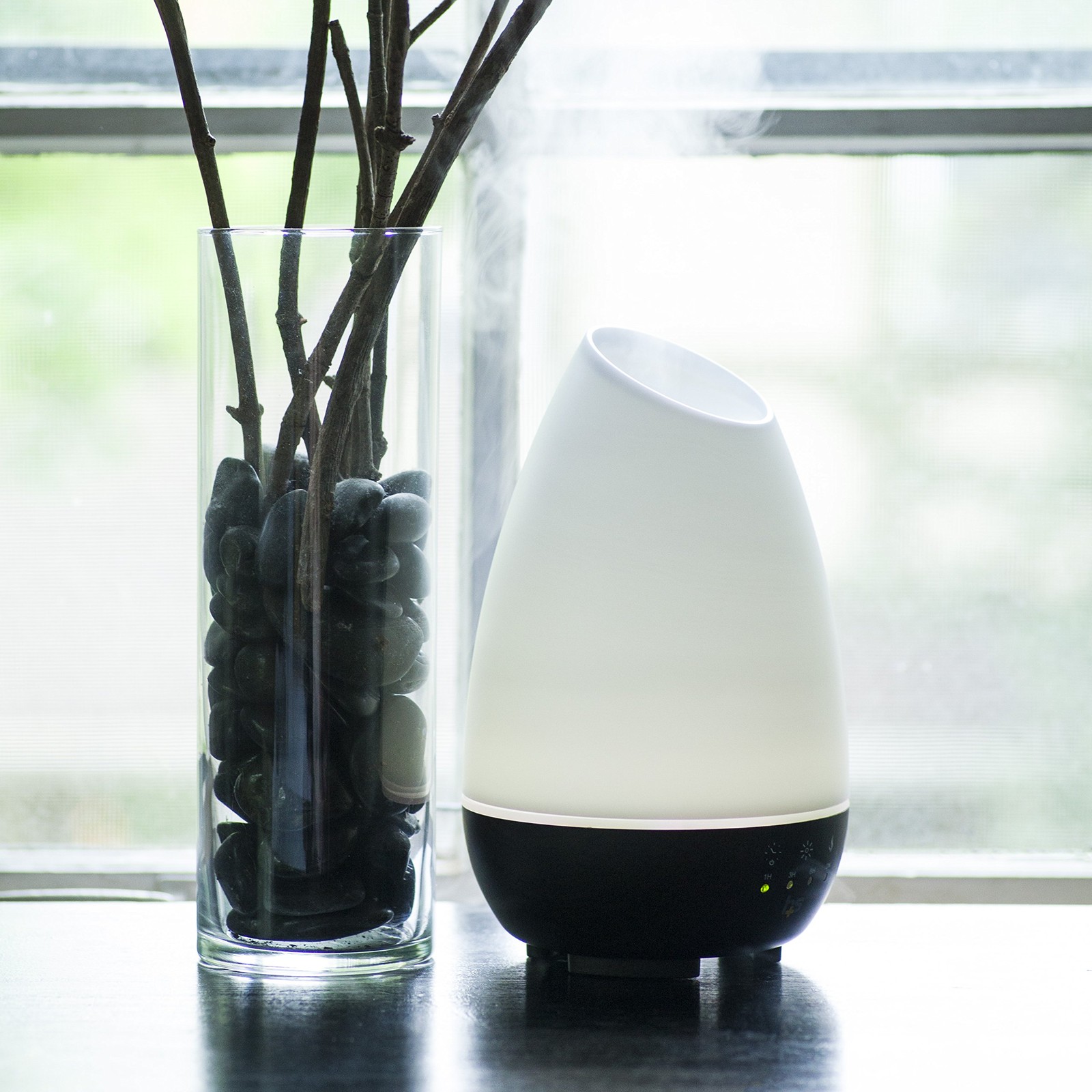 500ML Essential Oil Diffuser Cool Mist Humidifier 7 LED Colors White