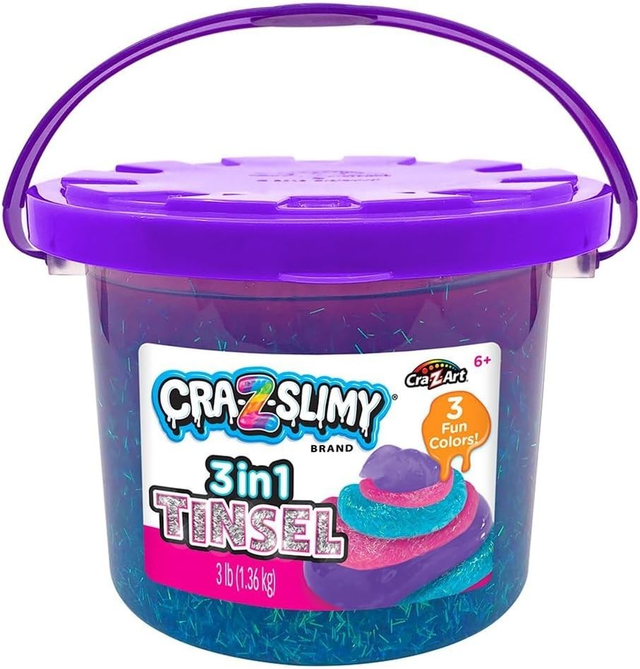 Cra-z-art CRA-Z-Slimy Tricolor Tinsel Bucket 3lb Slime Kit Glitter Mix Craft Fun