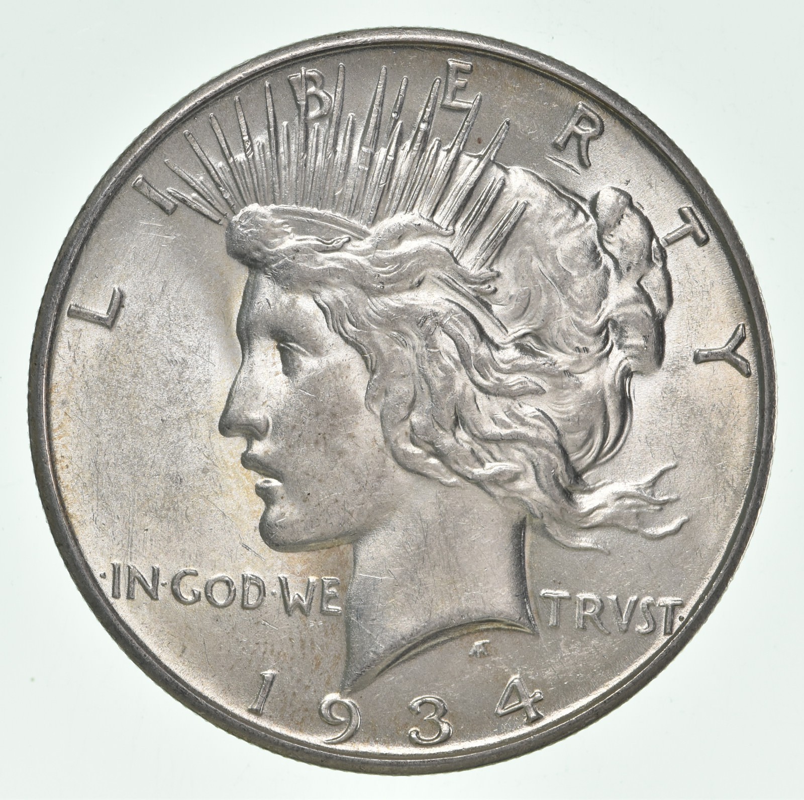 (1) BU 1934-D Peace Silver Dollar $1 Unc MS 90% - Denver Mint
