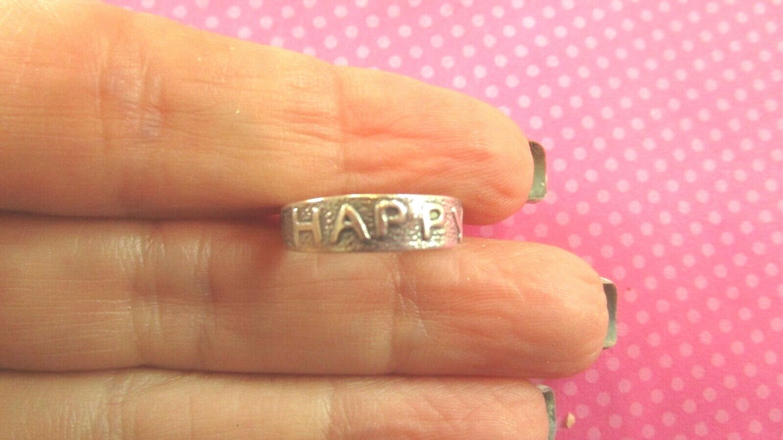 HAPPY sterling silver toe ring