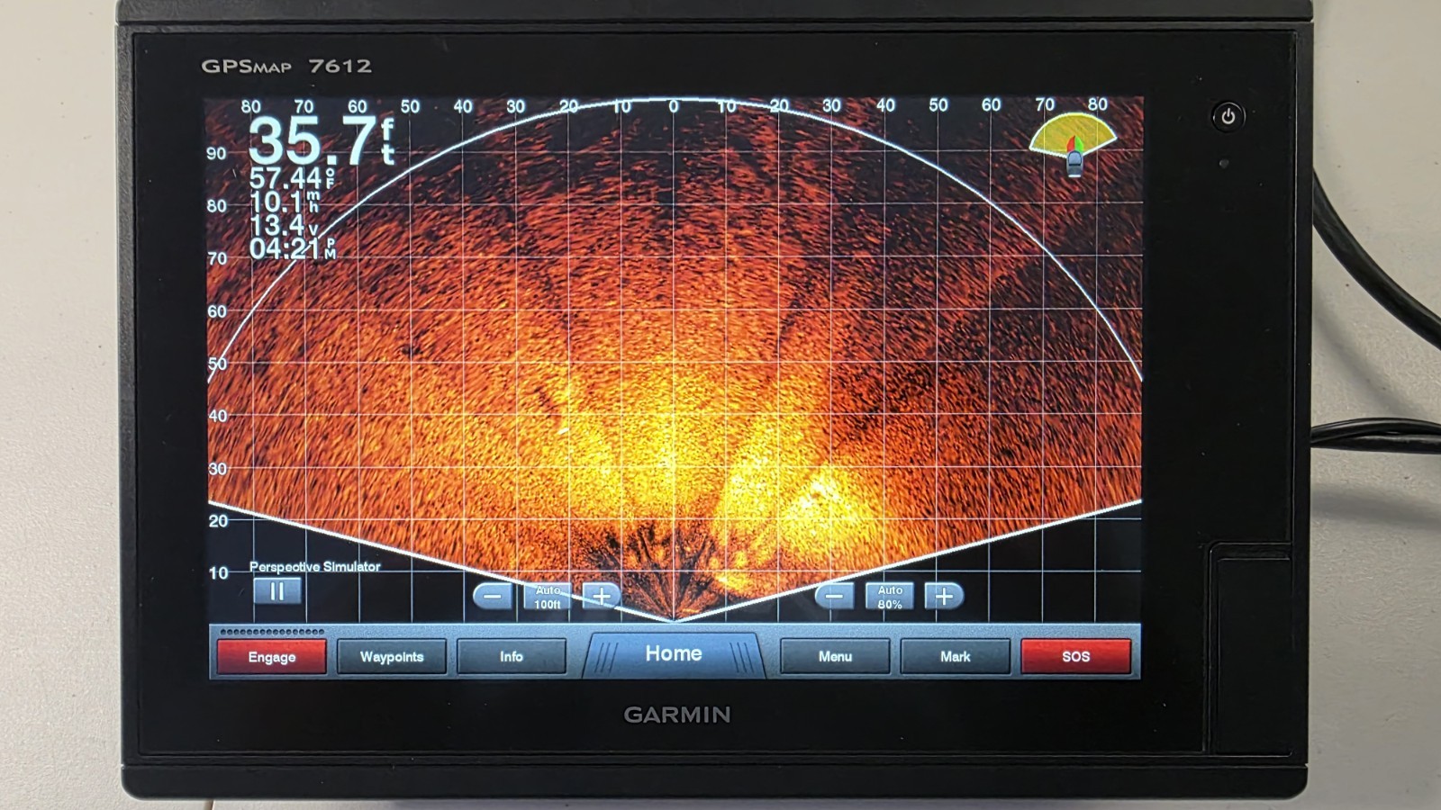 Garmin GPSMAP 7612 Chartplotter Fishfinder Touchscreen w/ Mount & Cable Tested
