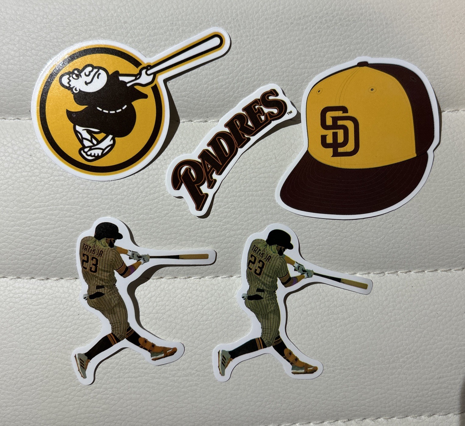 San Diego Padres -Tatis Jr -MLB Logo - decal- stickers (lot of 5) approx 2-2.5”