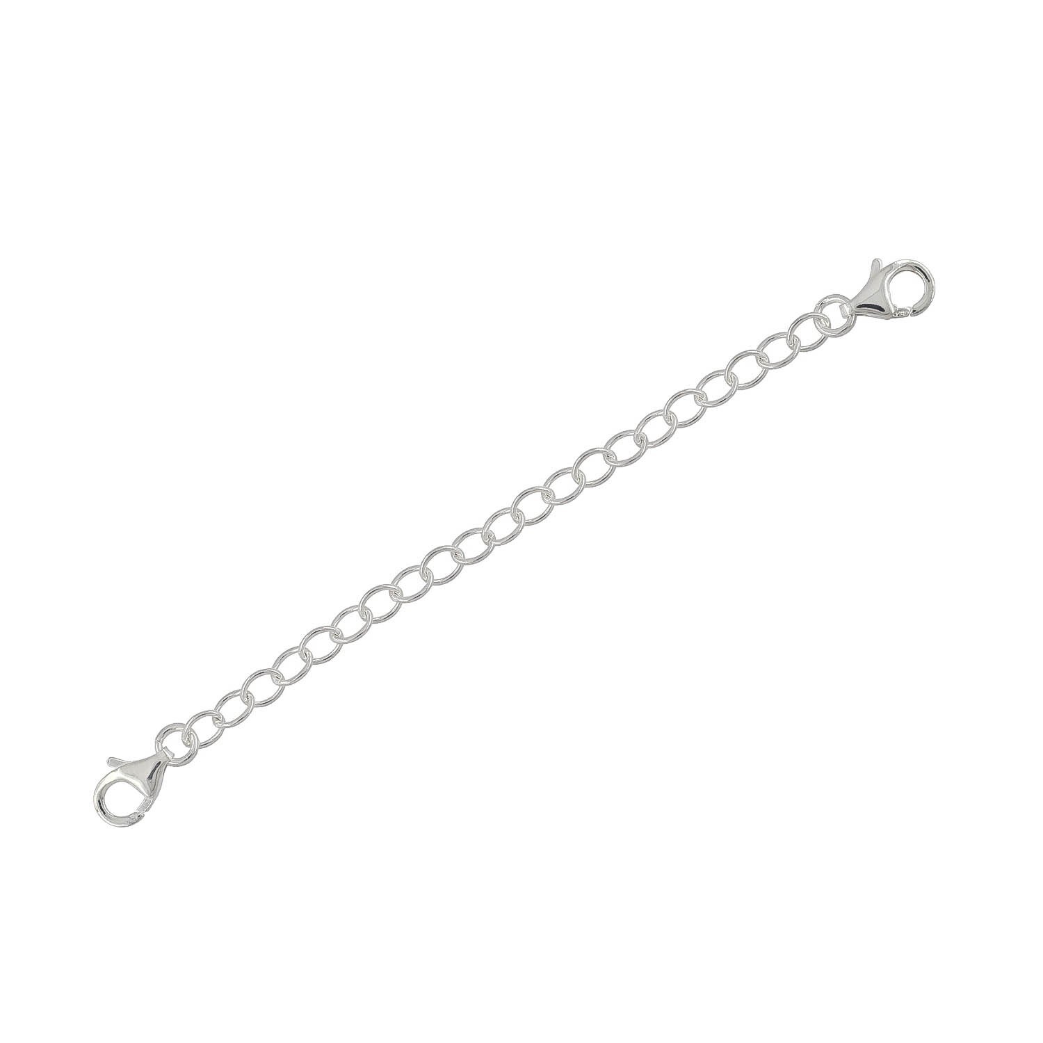 Sterling Silver Double Lobster Clasp Connector Extender Safety Chain 4" #99756