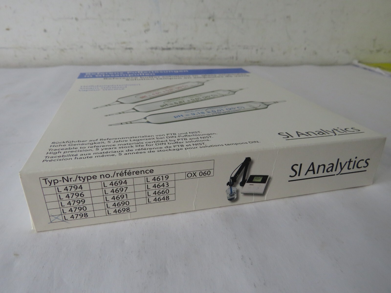 SI Analytics Reference Buffer Solutions In Glass Ampoules (6 Ampoules) L 4789