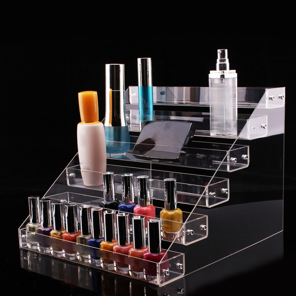 6 Tier Clear Acrylic Nail Polish Holder Rack Storage Organiser Retail Display US
