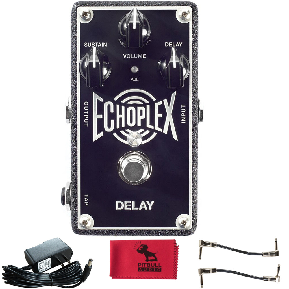 Dunlop EP103 Echoplex Delay Pedal w/ Power Supply, Cables & Pitbull Audio Cloth