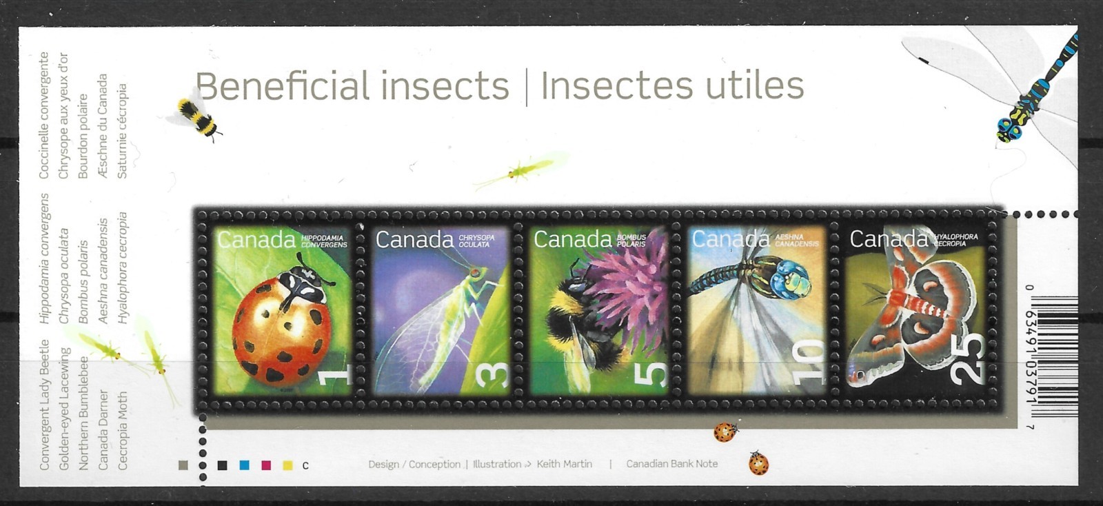 Butterfly and insects Canada 2007 mini-sheet MNH Sc 2238a