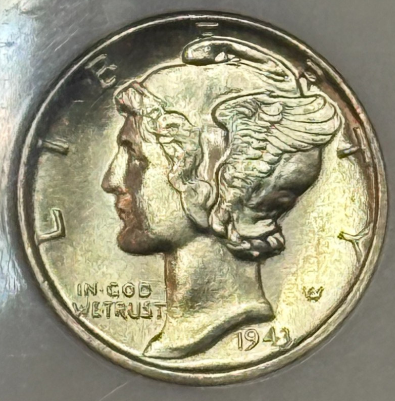 1943 Mercury Dime — NGC MS66 FB — Business Strike Silver 10C