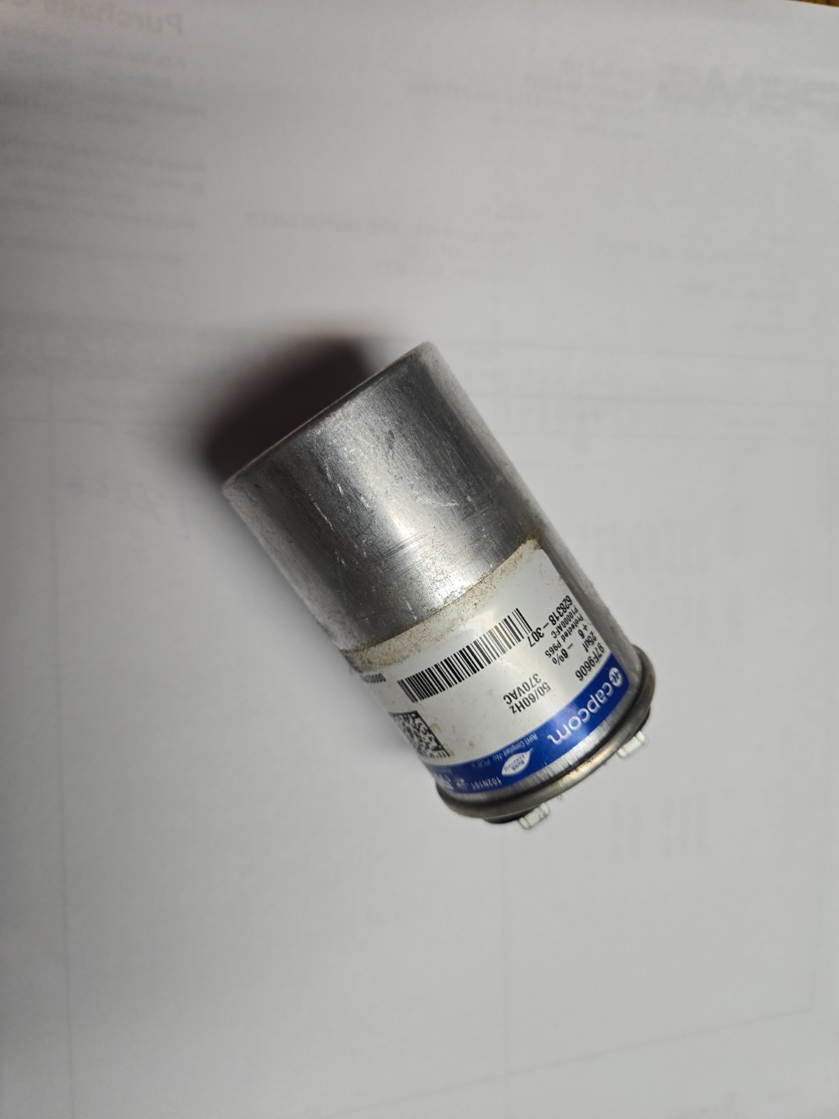 628318-307 Capcom RUN Capacitor 25UF At 370vac -Used- Tested.