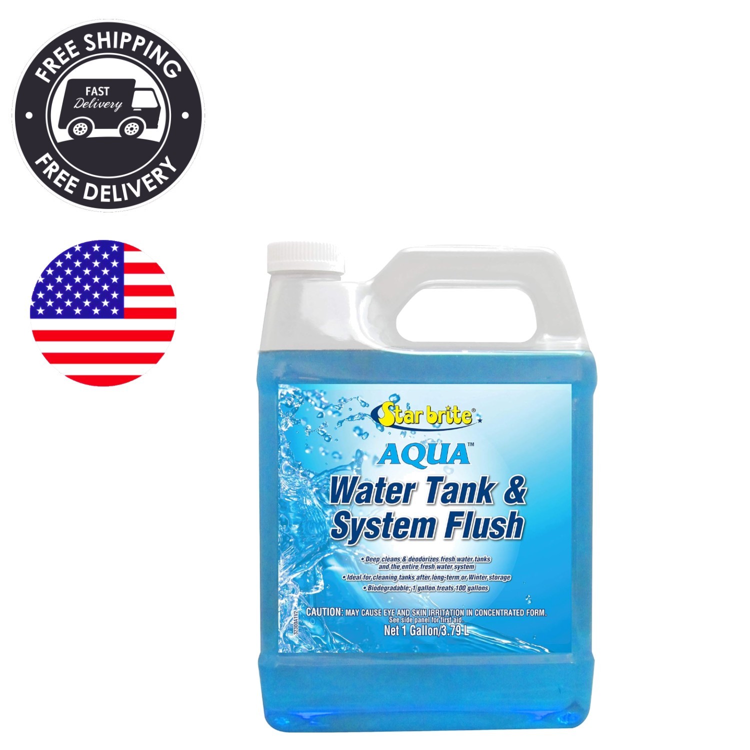 Aqua Water Tank & System Flush - Eco-Friendly Deep Cleaner for Boats & RVs 1 GAL