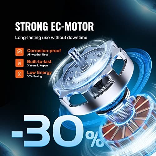 VEVOR 6-Inch Inline Duct Fan 402 CFM with Temperature Humidity Controller