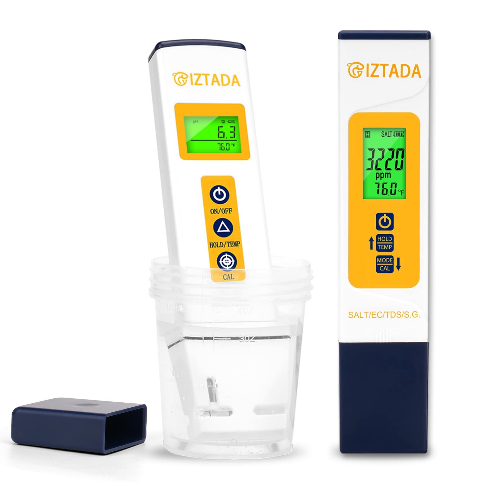 6in1 pH and Salinity Meter for Saltwater Pools, Aquariums, and Hydroponics