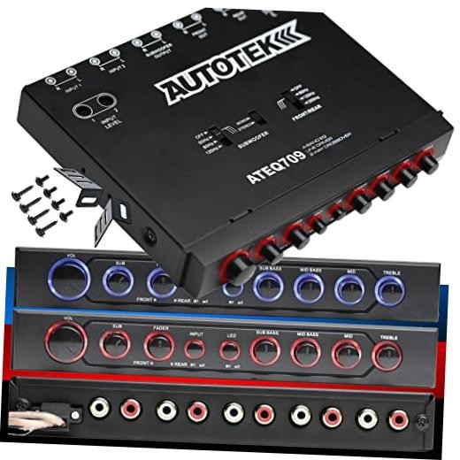 ATEQ709 4-Band Audio Equalizer with Built-in 2-Way Crossover, 9 Volts, 1/2