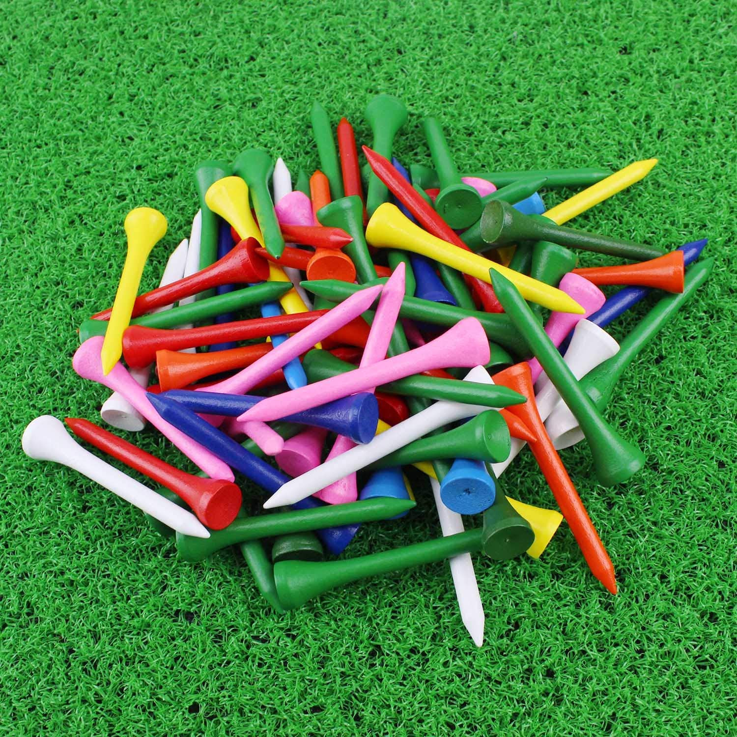 Professional 2 1/8" Deluxe Wood Golf Tees 100Pcs