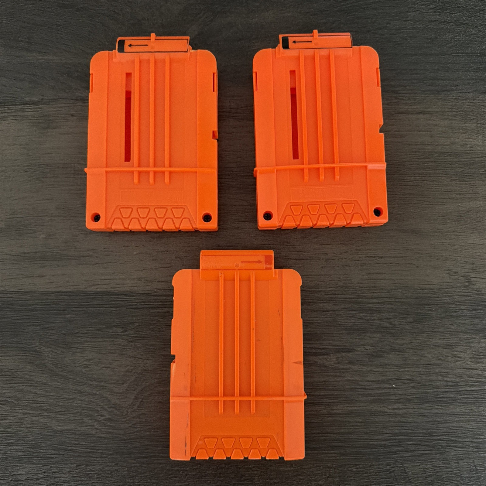 Nerf N Strike 6 Round Clip Orange Cartridge Dart Ammo Magazine Lot of 3