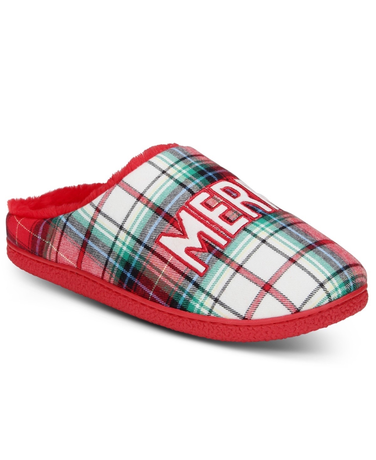 Family Pajamas Unisex Merry Winterton Plaid Slippers Winterton  Red Size L NEW