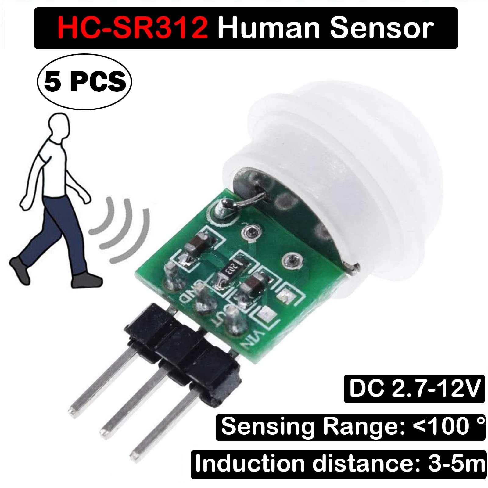 5PCS HC-SR312 AM312 Mini Pyroelectric Infrared PIR Human Sensor Module Module...