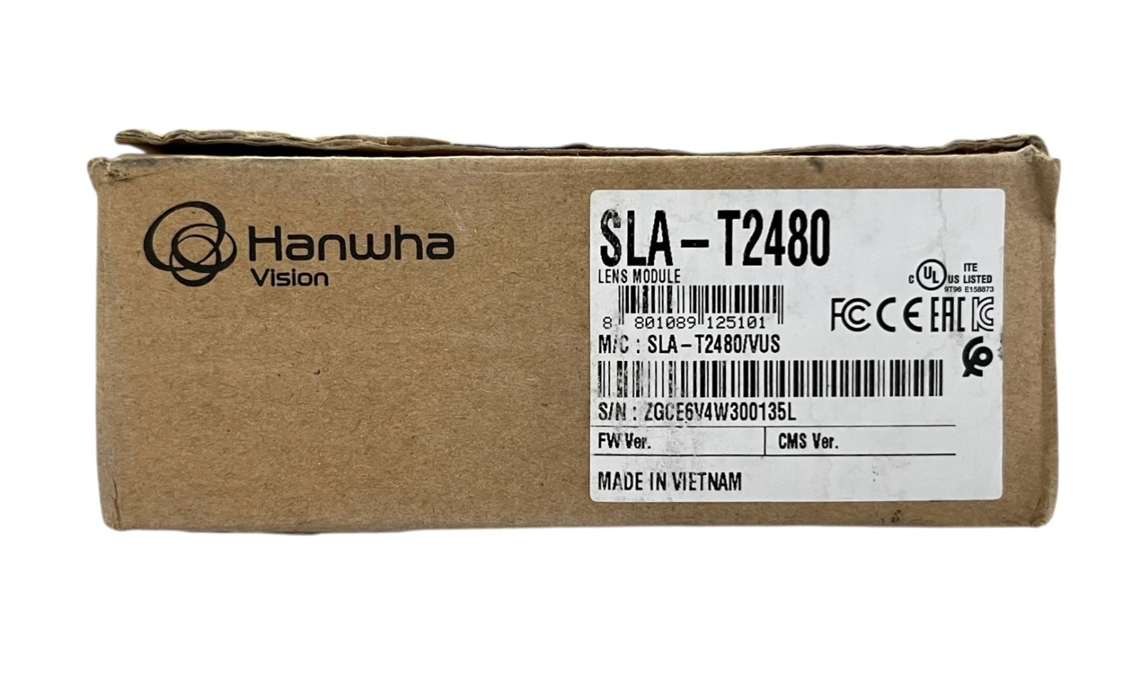 Hanwha SLA-T2480 2.4mm Fixed Lens Module Max Resolution of 2MP at 60fps