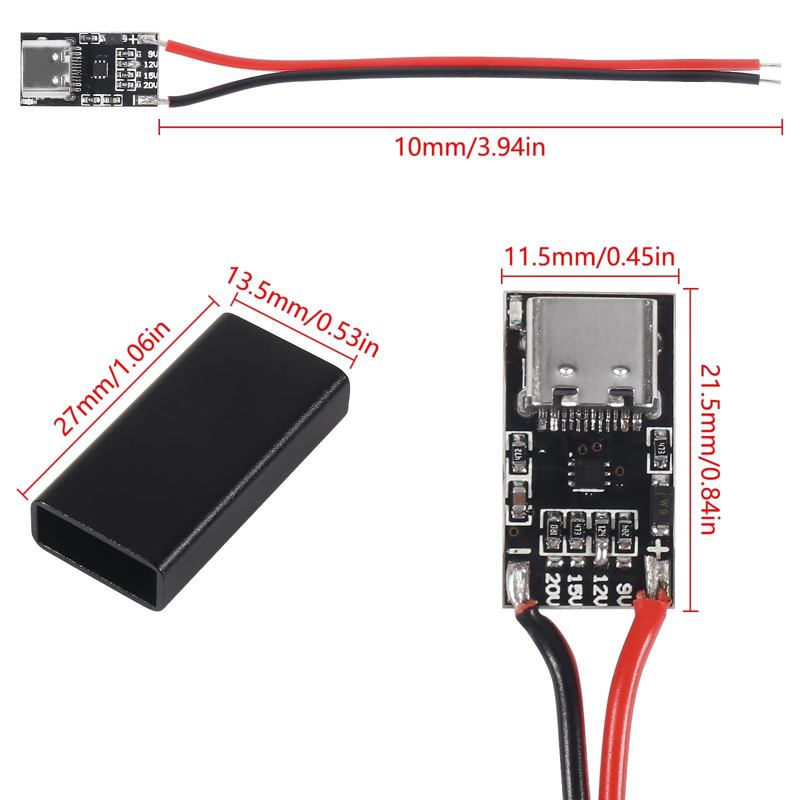 8PCS USB-C PD3.0 Trigger Charging Module PD/QC Decoy Board with Cable